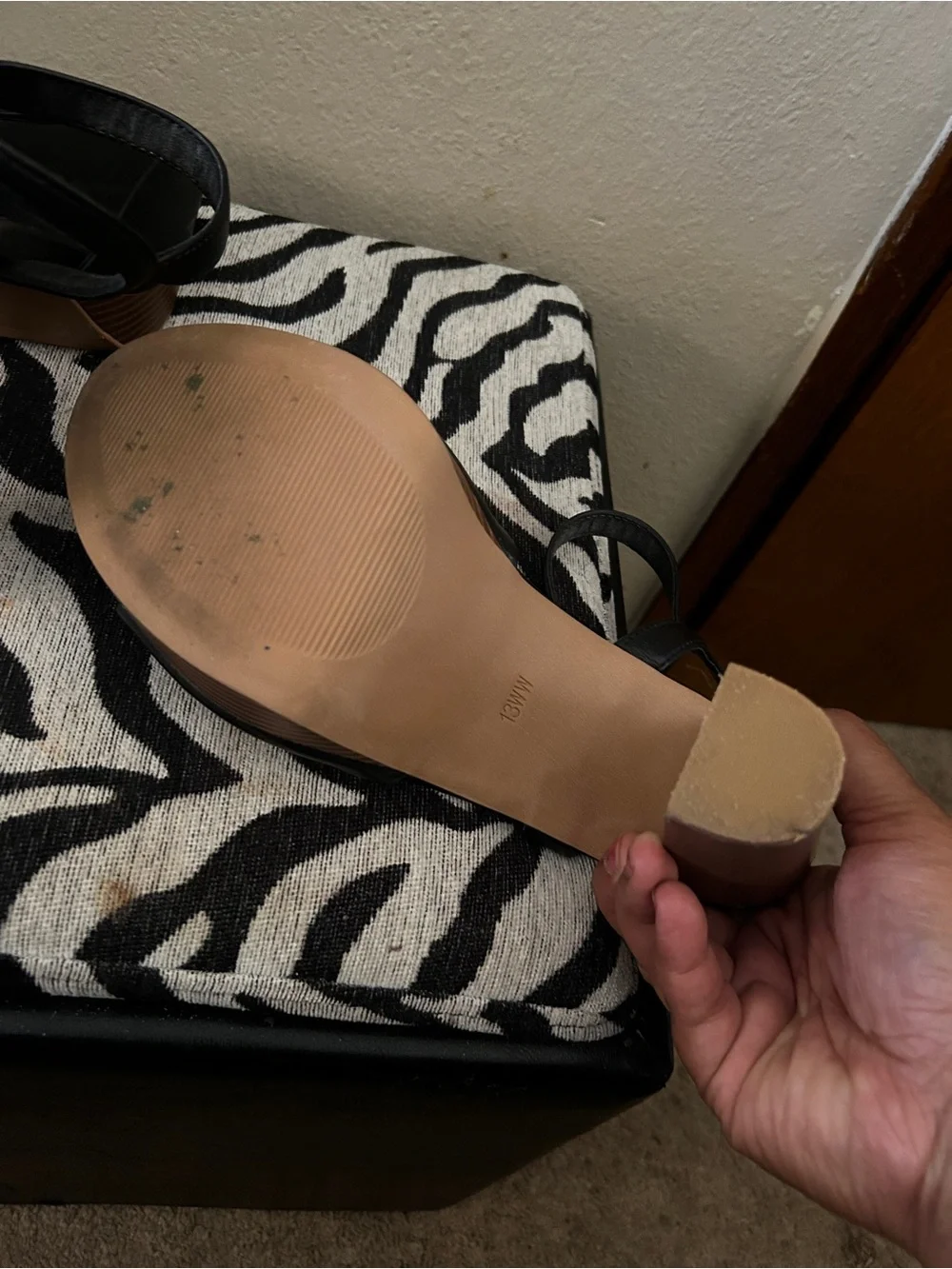Torrid Black Platform Block Heel Sandal 13 W
